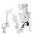 thumbnail image 6 of 5pcs Jewelry Display Rack Resin Half Face Women Mannequin Head and Hand Display Necklace Earring Mannequin Head Bust Display Set Jewelry Accessories, 6 of 7