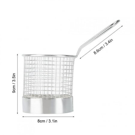 

OTVIAP Stainless Steel Round Dessert Fries Chip Basket Fruit Food Container Holder Kitchen Tool Chips Basket Food Basket