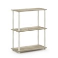 thumbnail image 1 of Furinno Turn-N-Tube 3-Tier Compact Multipurpose Shelf Display Rack with Classic Tube, Sonoma Oak/White, 1 of 5