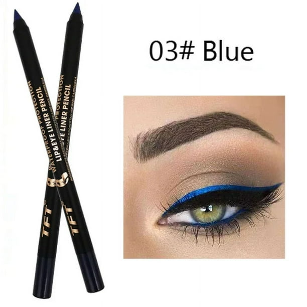 Delineador de ojos mate 2 en 1, lápiz delineador de labios resistente al agua, brillo duradero, No florece, fácil de usar, sombra de ojos negra y verde, cosméticos de maquillaje( 09