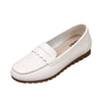 thumbnail image 3 of Domuza Women's Moccasin Loafer – Classic Slip-On with Cushioned Insole, Handstitched Details, and Durable Rubber Outsole for All-Day Comfort White 8.5（EU-41）, 3 of 6