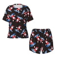 thumbnail image 4 of Picia Surfing Santa Pajamas Sets for Women Soft Short-Sleeved Pjs with Lounge Shorts Two Piece Sleepwear-X-Large, 4 of 9