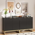 thumbnail image 5 of Fluted Sideboard Buffet Cabinet with Storage,  Modern Console Table Accent Storage Cabinet,  Cupboard Console Table with Adjustable Shelves for Dinning Living Room, 5 of 6