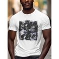thumbnail image 3 of Skull Vintage Men's T Shirts T-Shirt for Men Crew Neck Tees Cotton Tops, White, 3XL, 3 of 7