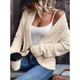 thumbnail image 2 of Womens Casual Sweater Long Sleeve Loose Knit Clothes Fashion Top Apricot S, 2 of 5