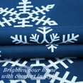 thumbnail image 6 of Christmas Tablecloth 60 Inch, Round Table Cloth Outdoor Winter Christmas Decorations Dining Table Cover, Farmhouse Xmas Blue Snowflakes for Banquet Party Kitchen Dining Room, 6 of 6