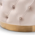 thumbnail image 2 of Ottoman Baxton Studio Valeria Glam, tela de terciopelo beige claro, 2 of 7