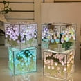thumbnail image 3 of Joernso Handmade DIY Tulips Cube Mirror Lamp Soft Glow Easy to Install Romantic Tulips Flower Night Light Desktop Decoration, 3 of 8