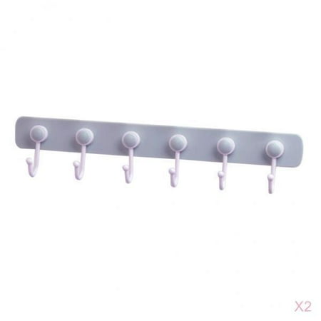 

2x Self Adhesive Hook Rack Rail Storage Coat Wall Mounted Door Hanger Closet