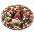 thumbnail image 2 of 3D Christmas Optical Illusion Round Rug, Christmas Gnome Quilt Tunnel Visual Trap Floor Mat for Living Room, Entryway, Bedroom and Holiday Home Decor, 23.62 Inch, 2 of 7