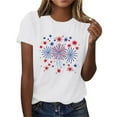 thumbnail image 5 of Odbmxy Short Sleeve Womens Plus Size Tee Shirts Patriotic Independence Tops Women White Loose Graphic Holiday Summer Casual Tops, 5 of 6
