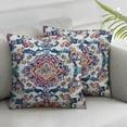 thumbnail image 3 of nygtbtfer Throw Pillow Cover Blue Flower Carpet Ethnic Decorative Pillow Cases Home Decor Square Pillowcase White, 3 of 7