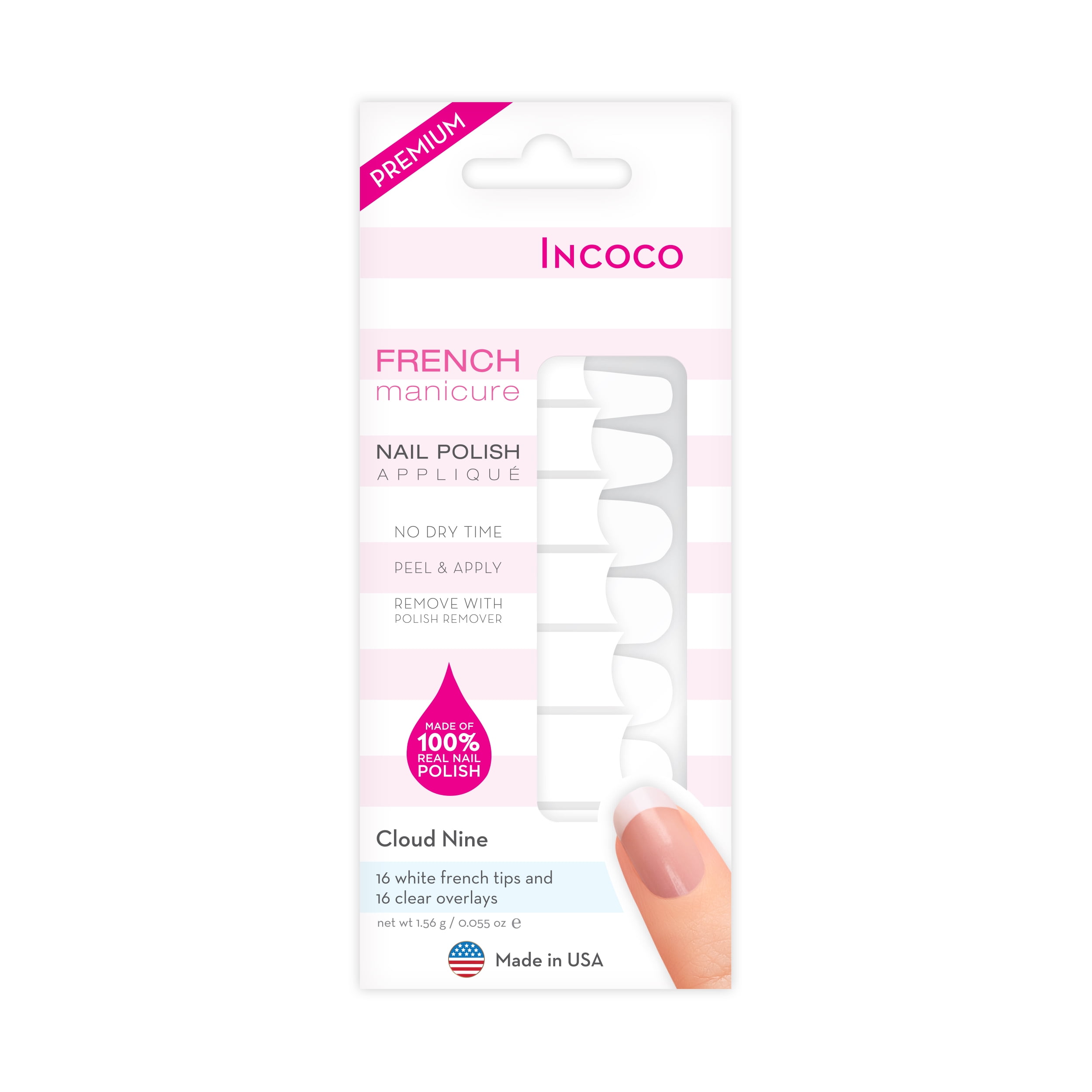 Incoco French Manicure Nail Polish Applique, Cloud Nine 