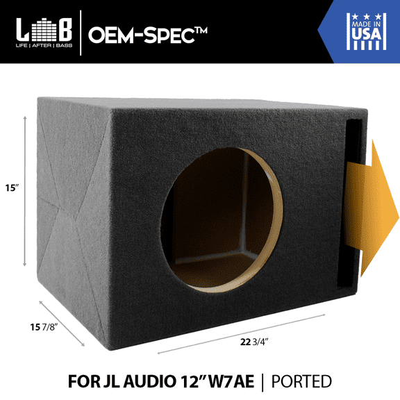 1.75 ft @ 36.7Hz Ported Enclosure Box for JL Audio 12" W7 (12W7 AE) Subwoofer