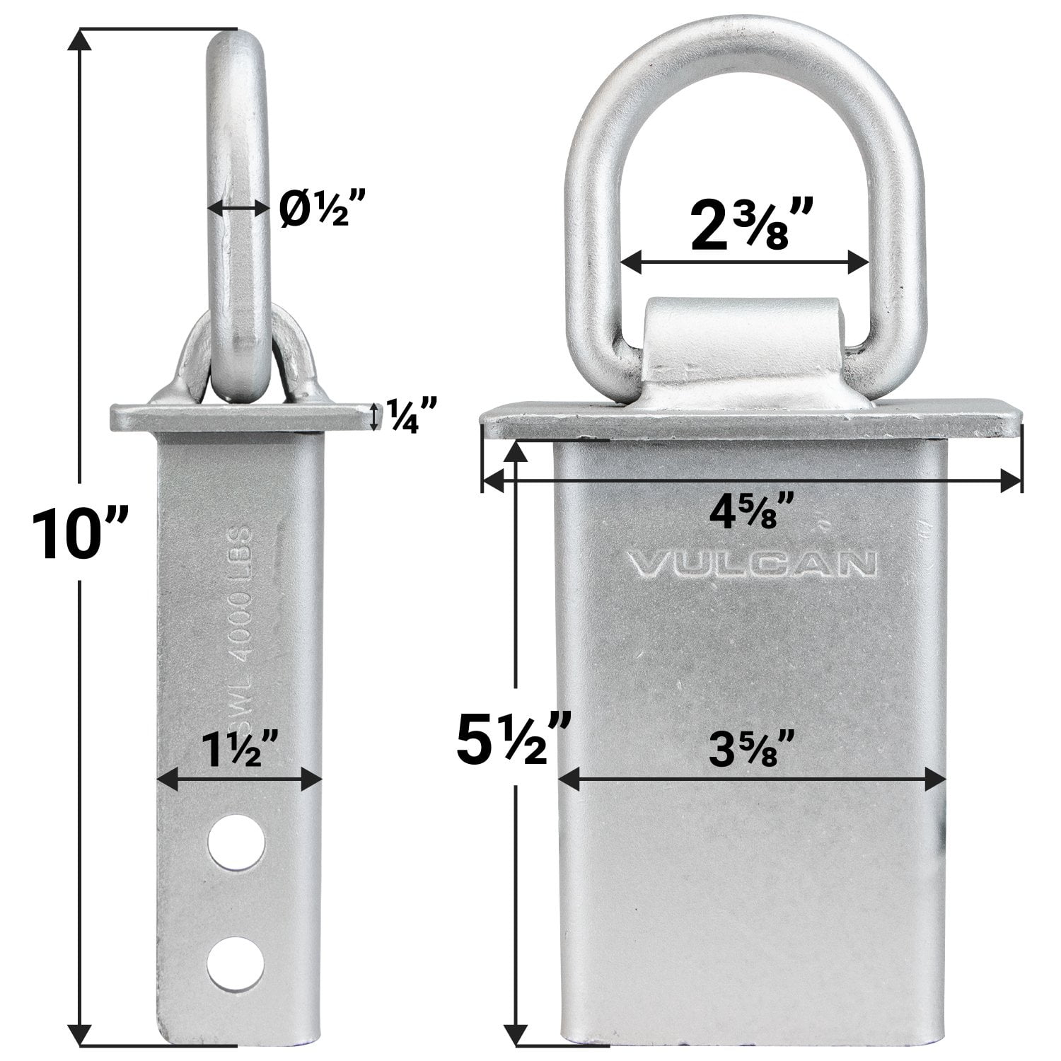 VULCAN Silver Stake Pocket D-Ring Assembly - 2 Pack