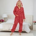thumbnail image 2 of TINZ Combinaisons pour Femmes Pyjama à Capuche en Peluche Combinaison à Manches Longues Pyjama Chaud d'Hiver Pyjama en Jean Combinaisons pour Femmes, 2 of 5