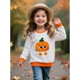 thumbnail image 2 of HILEELANG Toddler Boys Girls（12M-7T) WhitePumpkin Sweatshirt – Halloween & Thanksgiving Pullover Tops for Boys Girls, Cute Autumn Outfit, Sizes 12M, 2 of 7