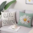 thumbnail image 3 of Spring Summer Daisy Throw Pillow Covers 18 x 18 Set of 4 Hello Sunshine Pick Your Own Flowers Summer Decorations Farmhouse Decor Cushion Case for Sofa Couch, 3 of 5