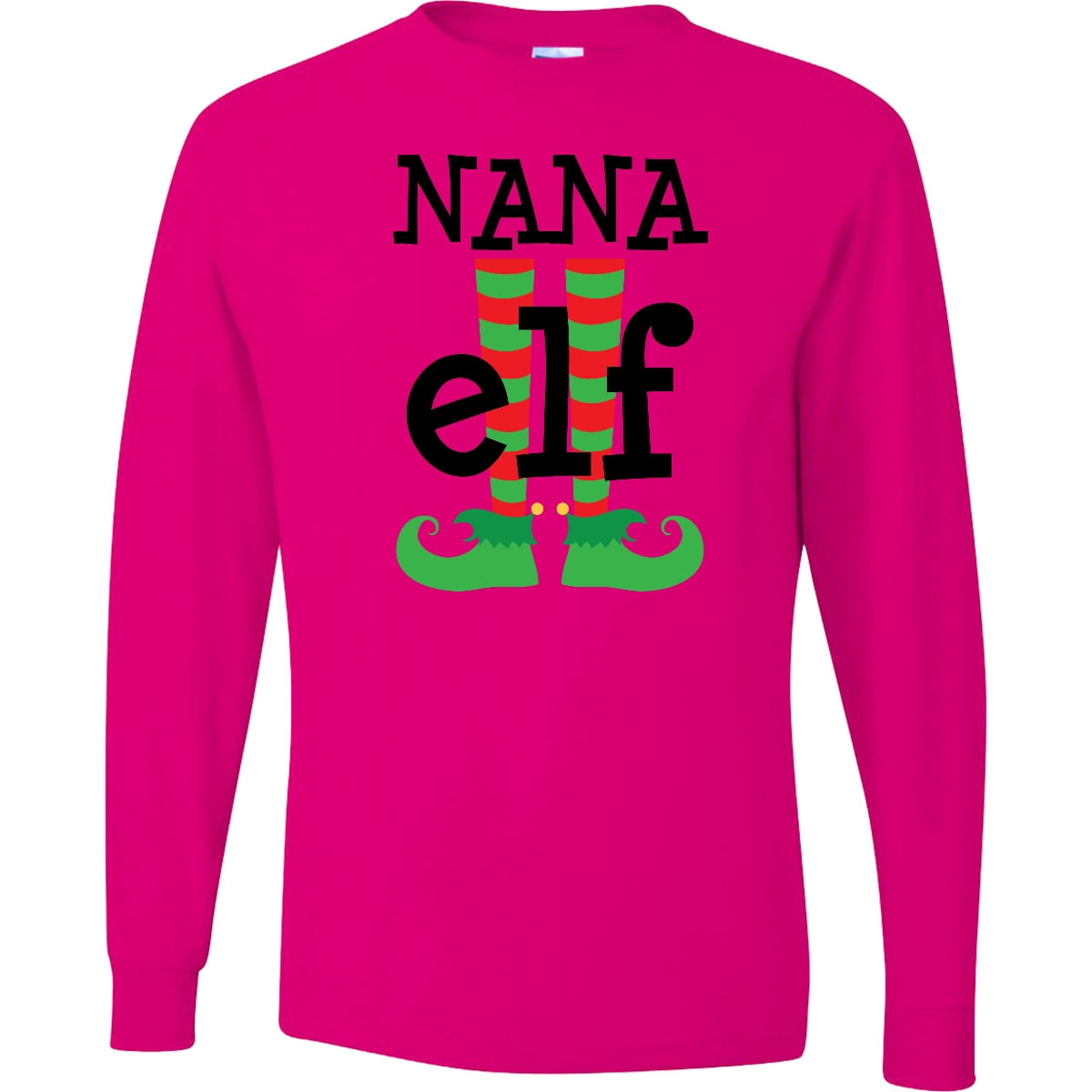 Inktastic Nana Elf Christmas Long Sleeve T-Shirt