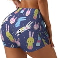 thumbnail image 2 of Naloa Cartoon Rabbit Biker Shorts for Women Seamless Scrunch Short Women’s Yoga Shorts for Gym Running Sport Shorts - Large, 2 of 9