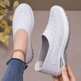 thumbnail image 4 of KEVCHE Woven Orthopedic Shoes, Womens Breathable Mesh Up Stretch Platform Sneakers with Arch Support, Slip On Light Air Cushion Walking Shoes for Diabetic Comfort and Gym Use, 4 of 8
