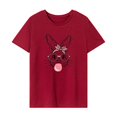 thumbnail image 1 of Camiseta de manga corta para mujer, camiseta transpirable suave con cuello redondo para ir de compras y trabajar M, 1 of 7