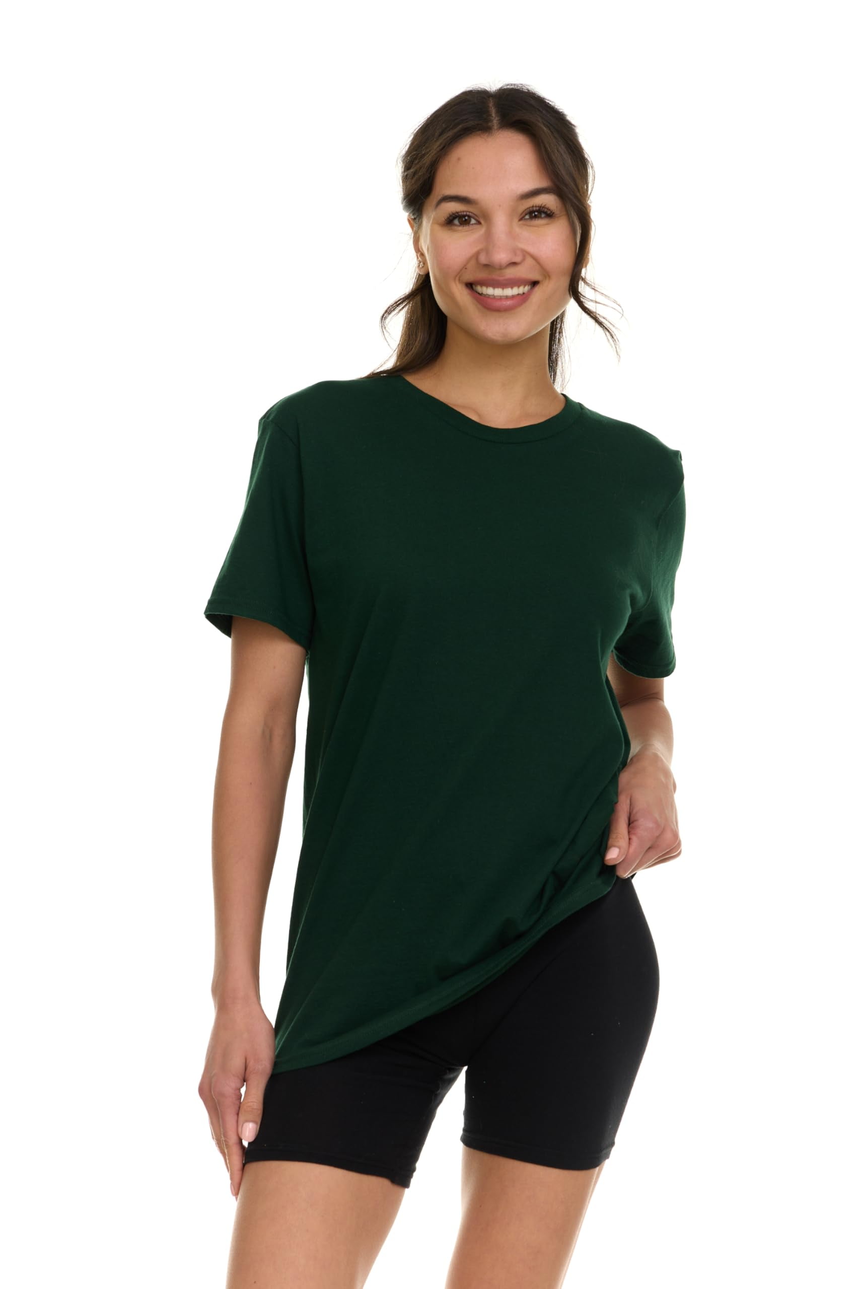 BILLIONHATS 24 Pack Womens Oversized Cotton T-Shirts, Crew Neck Short Sleeve Baggy Loose Tops Oversize Tees Color Assorted, Size Large