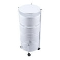thumbnail image 2 of Rotating Storage Rack, Carbon Steel Raised Fence 4 Wheels Rotating Kitchen Storage Rack 5 Tier Mesh Basket Lockable Wheels Multifunctional Fruit Vegetable Basket for Kitchen, 2 of 7
