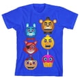 thumbnail image 4 of Five Nights at Freddy's Character Faces Boy's Royal Blue T-shirt-Large, 4 of 5
