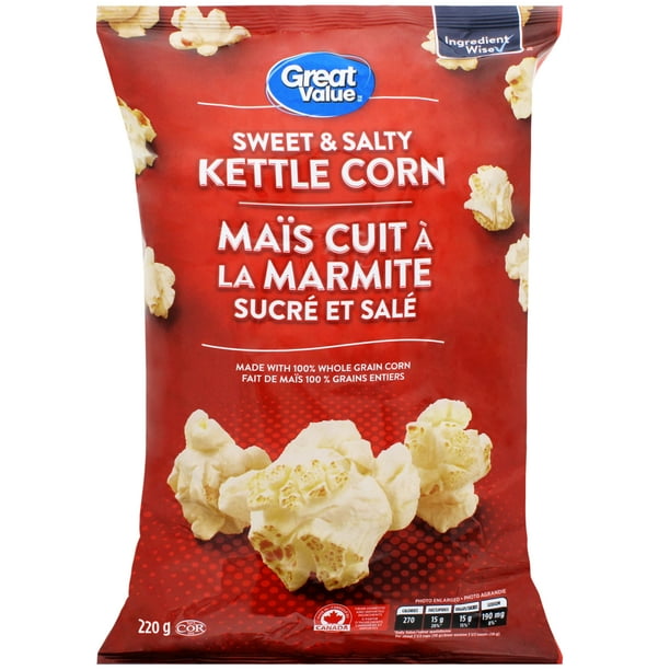 Great Value Sweet & Salty Kettle Corn, 220 g Walmart.ca