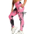 thumbnail image 2 of SEASUM Women's High Waist Tie Dyed Yoga Leggings With Pockets Tummy Control Butt Lift Workout Pants Textured Slimming Tights Black+Pink M, 2 of 6