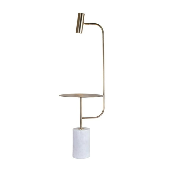 Bethel International Floor Lamp Gold Metal & Marble