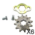 thumbnail image 1 of Colaxi 6xFront Engine Sprocket 428 17mm 12T Repair Set for Motorcycle Bike, 1 of 8