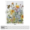 thumbnail image 4 of HENGT  Flower Floral Blanket Gifts for Women Kids Girls Colorful Spring Flowers Green Plant Leaves Room Decor Super Soft Plush Throw Blanket for Birthday Christmas White, 4 of 6