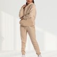 thumbnail image 1 of Sudadera Conjunto de chándal de 2 piezas para mujer, ropa deportiva informal de Color sólido para otoño e invierno Cgtredaw Caqui T XXL para Mujer, 1 of 5
