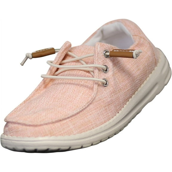 Norty Boys Girls Slip-On Canvas Boat Shoe Lightweight Sole Lace Up Loafer