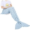 thumbnail image 2 of Couverture de Queue de sirène mettable, Toutes Les Saisons Chaude Couverture de lit canapé Couette Salon Sac de Couchage pour Enfants, écailles de Poisson, 140 x 60 cm - Bleu Clair, 2 of 2