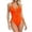 Orange, variant on One Piece Swimsuit for Women Lace Up Deep V Neck Bathing Suit Cutout Monokini Design Stretchy Performance Swimwear for Beach and Pool Parties