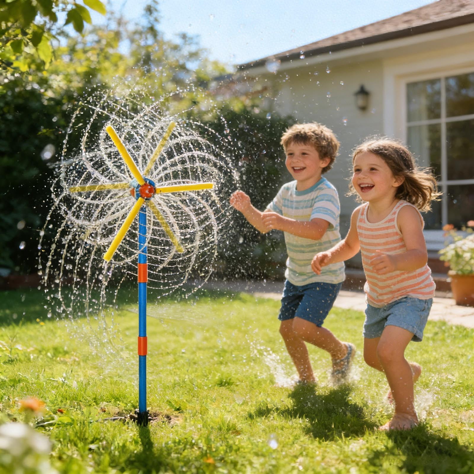 Windmill Garden Sprinkler 360 Degree Rotating Sprinkler Yard Sprinkler Lawn Irrigation Sprinkler with Windmill Design Ideal for Garden Patio and Backyard Use