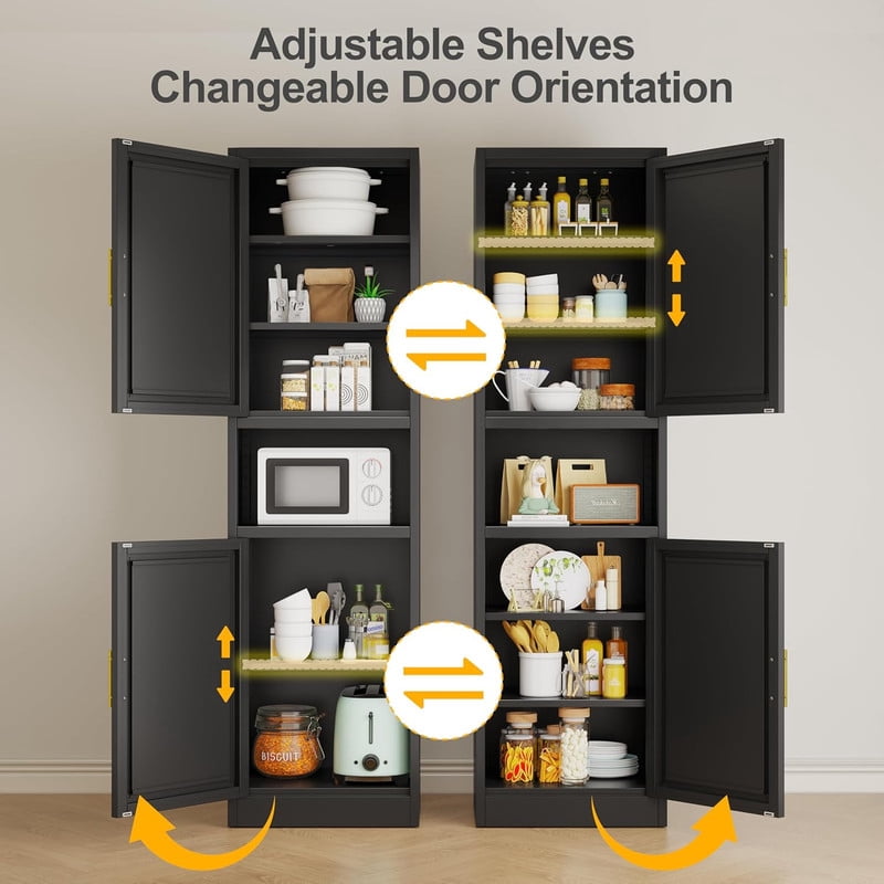 15.75"W Freestand Metal Tall and Thin Narrow Corner Storage Cabinet for Kitchen Bathroom Living Room