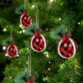 thumbnail image 4 of 12Pcs,3.14in Shatterproof Christmas Ball Ornaments with Pinecones & Greenery, Red Black Plaid Fabric Ball Christmas Ball Ornaments Christmas Hanging Ornament for Xmas Tree Ornaments, 4 of 7
