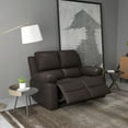 thumbnail image 2 of HOMCOM Double Seat Recliner PU Leather Loveseat Reclining Sofa with Arms, 2 of 10