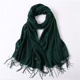 thumbnail image 1 of Bufanda de marca de lujo para mujer y hombre, hijab, Pashmina, chales de moda, Color negro sólido, bufandas de primavera e invierno, 195x65 Fivean unisex, 1 of 2