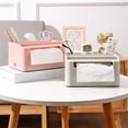 thumbnail image 2 of Tissue Storage Box,Study Table Organizer with Draw,Remote Holder Tissue Case,Tissue Case with Stationary Organizer TrayB, 2 of 5