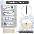 thumbnail image 3 of CELIVESGG 4 Pieces Bathroom Wall Decor, Blue, Flower Wall Art Wooden Hanging for Gallery Walls or Home Decoration, 10" x 4" x 0.2", 3 of 9
