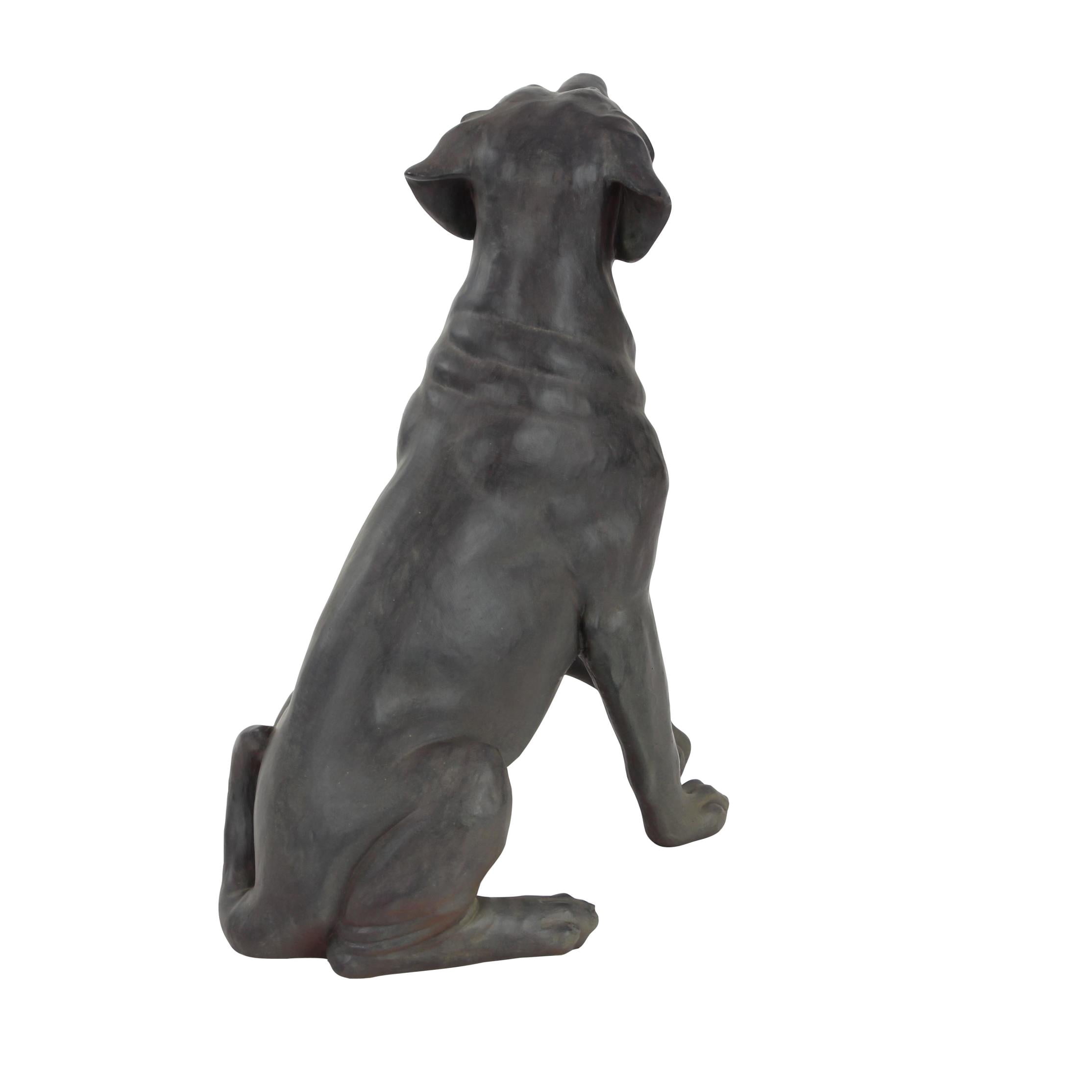 14" x 20" Brown Polystone Dog Sculpture, by DecMode