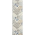thumbnail image 5 of Nourison Pompeii Nature Ivory Grey Blue 2'3" x 7'6" Area Rug (2x8), 5 of 7