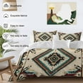 thumbnail image 3 of Ethnic Style Pattern Bedding Duvet Cover Set Twin Size 4 Pieces Retro Brown Red Weaving Abstract Art Bedding Set with Zipper Closure, 1 Comforter Cover 68x86 Inches 1 Flat Sheet & 2 Pillow Cases, 3 of 7