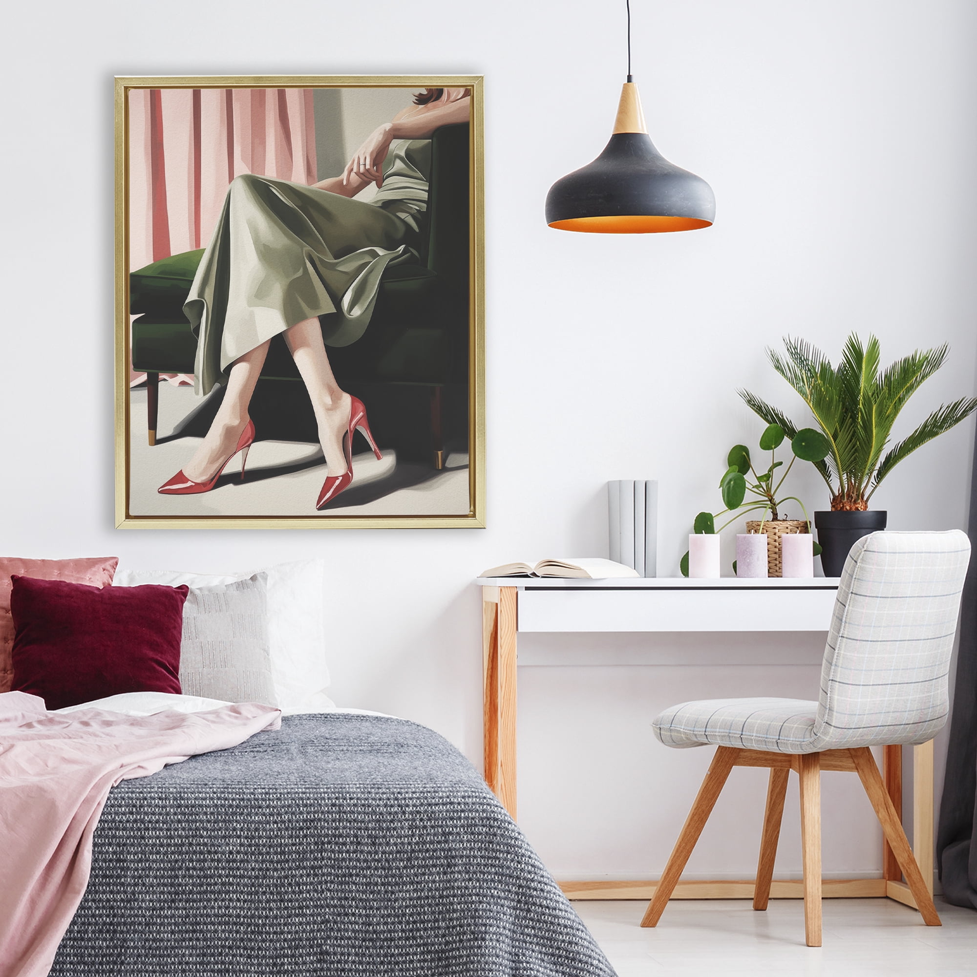 Stupell Industries Waiting For The Guests Gold Framed Floater Canvas Wall Art, design by Andreas Magnusson