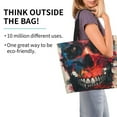 thumbnail image 2 of Balery Abstract Colorful Skull Art Bolsa Tote Estilo Estético con Cremalleras, Bolsa de Hombro, Bolsa de Compras Grande y Plegable, 2 of 8